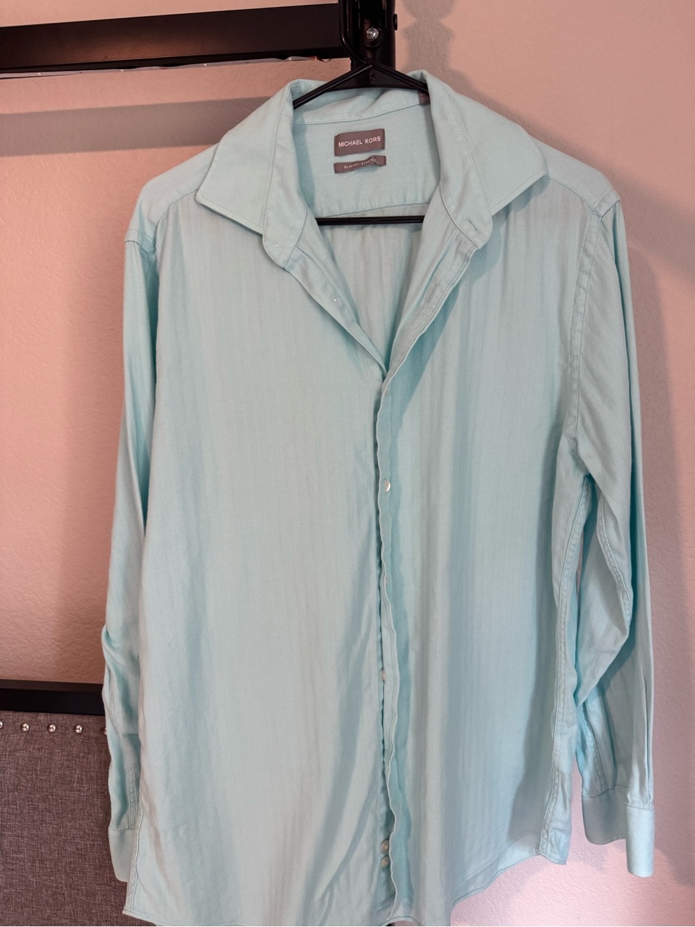 Michael Kors Mint Green Men’s Casual Button-Down Shirt
